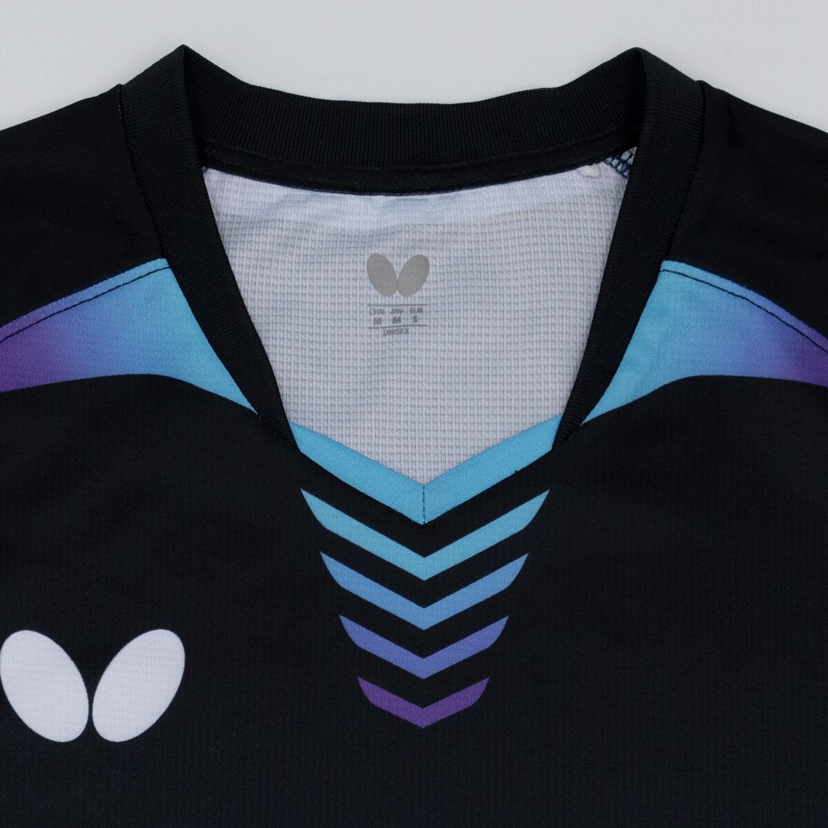 Butterfly Playce Shirt - Blue Neck Close Up